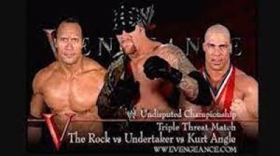 WWE Vengeance 2002 The Rock vs Kurt Angle vs The UnderTaker WWE Undisputed Championship Match